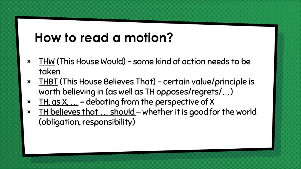 How to read a motion?