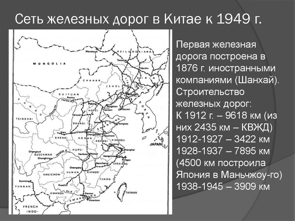 Карта китайских железных дорог