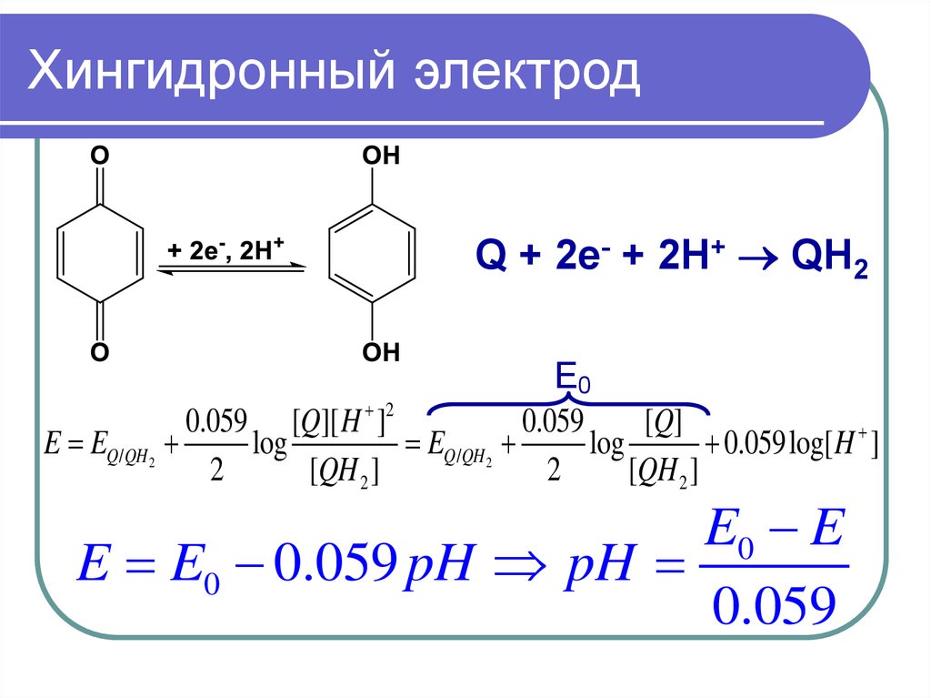 Хингидронный электрод схема