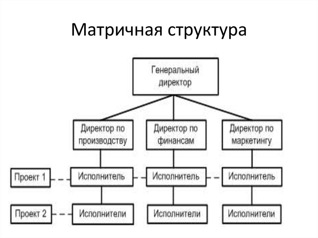 Как определить структуру организации. Матричная организационная структура схема. Матричная структура управления схема. Матричный Тип организационной структуры. Матричная организационная структура в менеджменте.