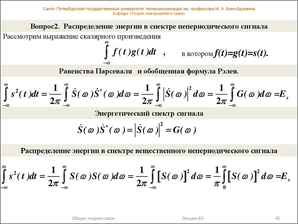 Равенство парсеваля фурье