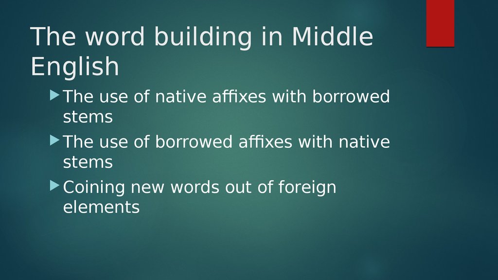 The word building in Middle English