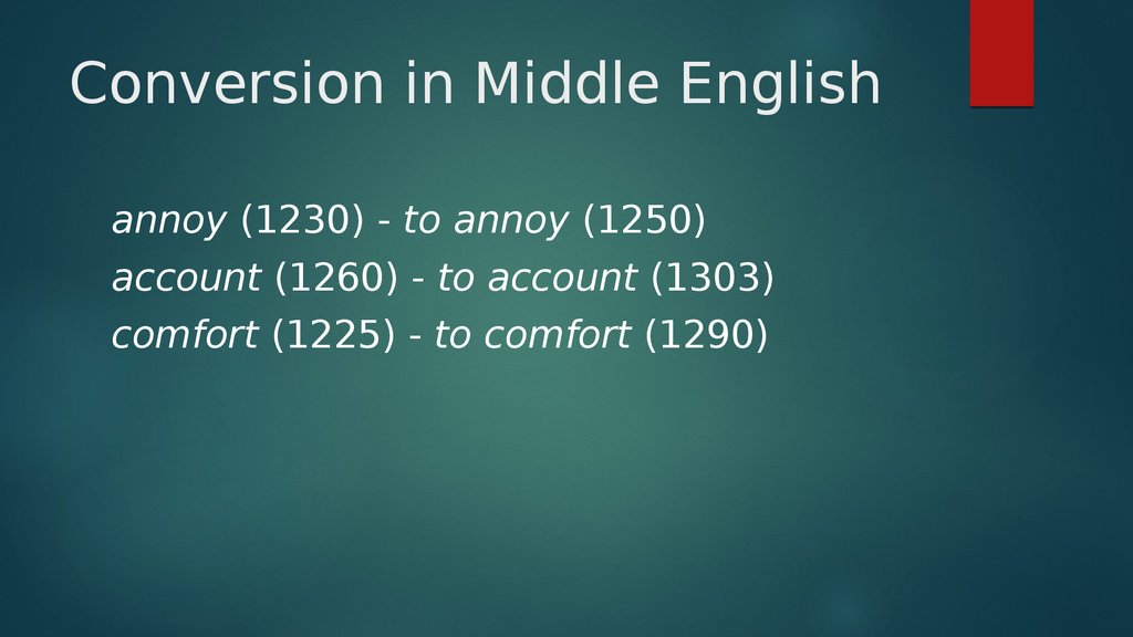 Conversion in Middle English