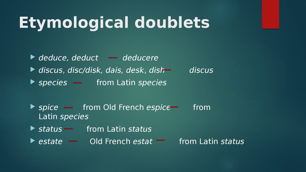 Etymological doublets