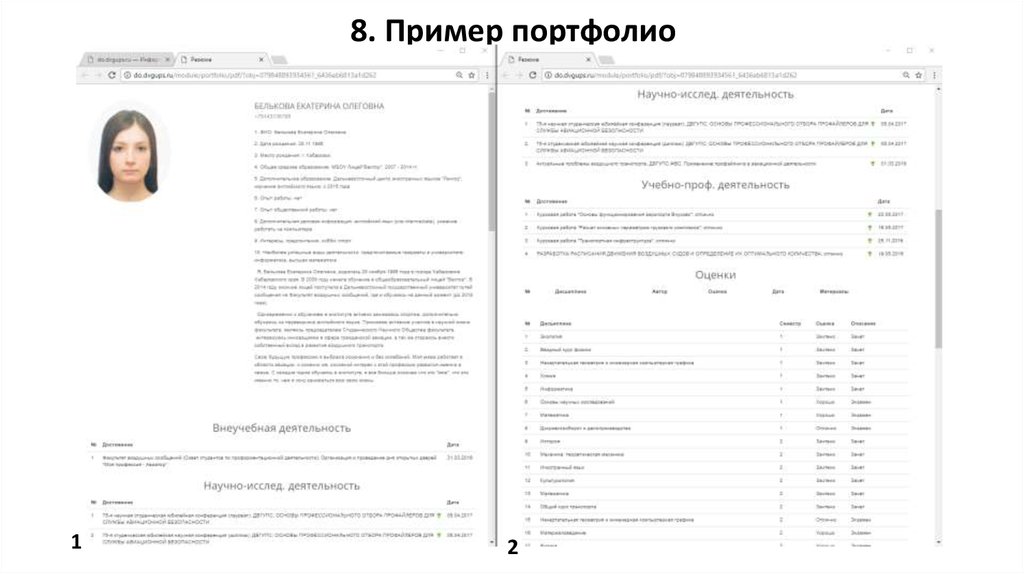 Портфолио для магистратуры образец