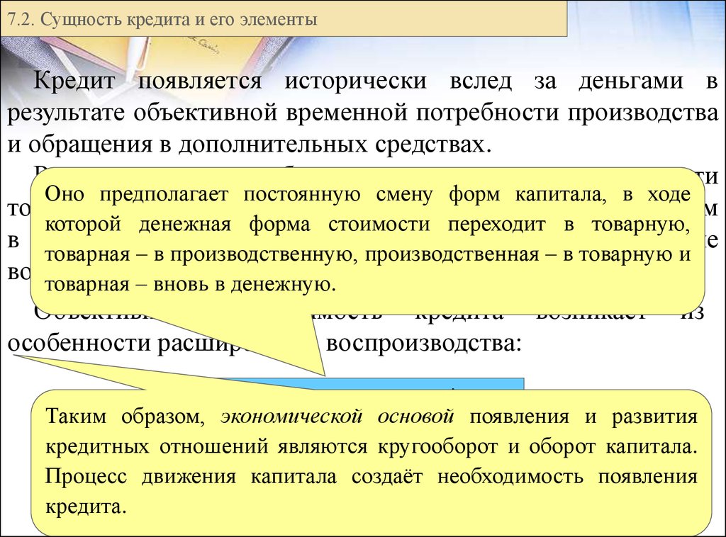 Необходимость и сущность кредита презентация