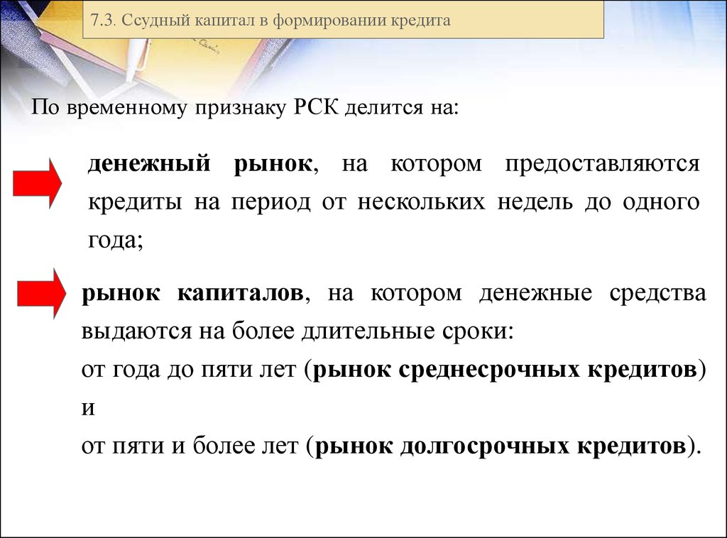 Необходимость и возможность кредита в условиях рынка презентация