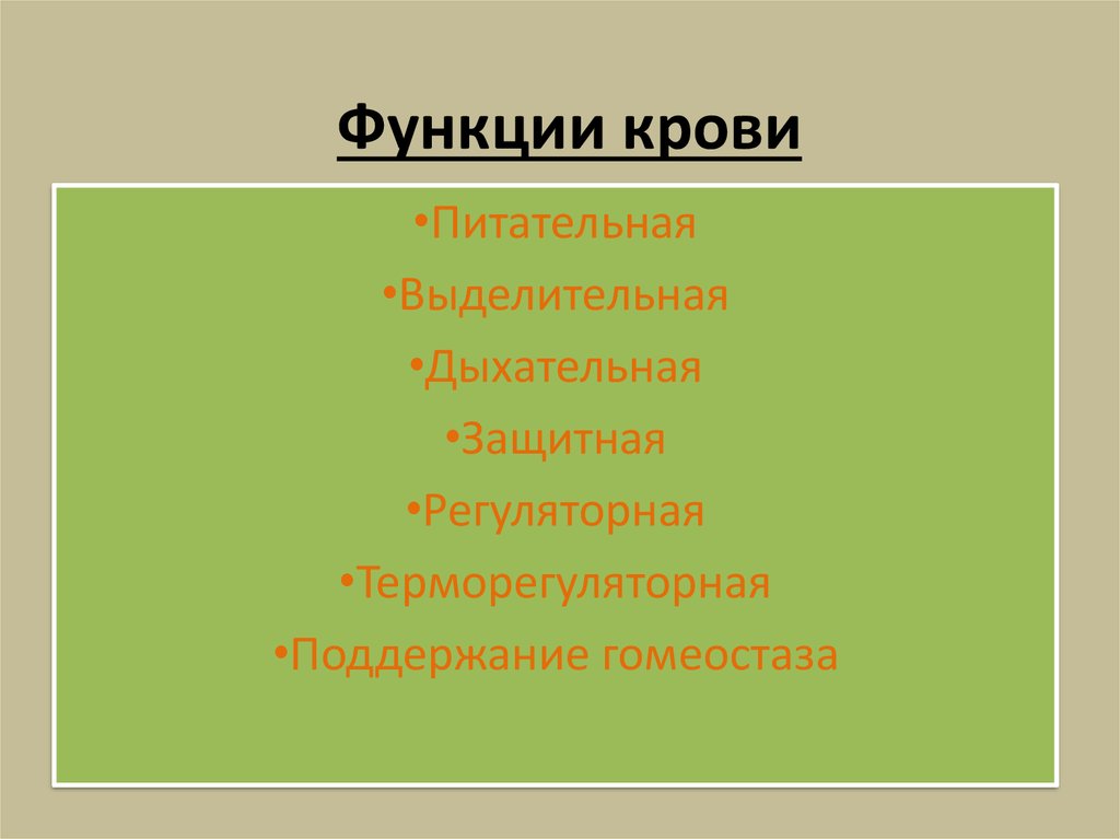 Функции крови