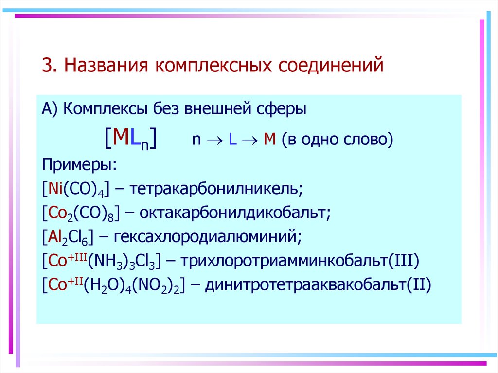 Co название соединения