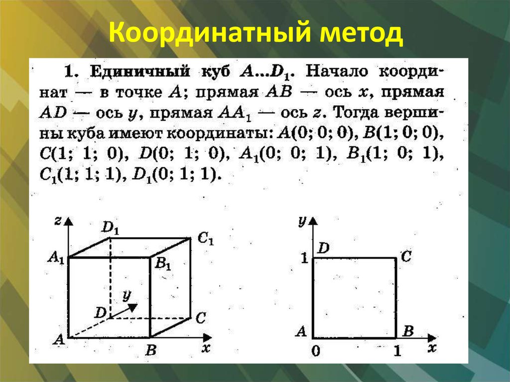 Cube method. Координатный метод решения. Координатный метод решения задач. Куб координатный метод. Стереометрия координатный метод.