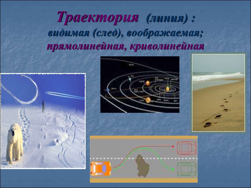 Длина траектории по которой движется. Прямолинейная Траектория. Примеры траектории. Видимая Траектория. Прямолинейная и криволинейная Траектория.
