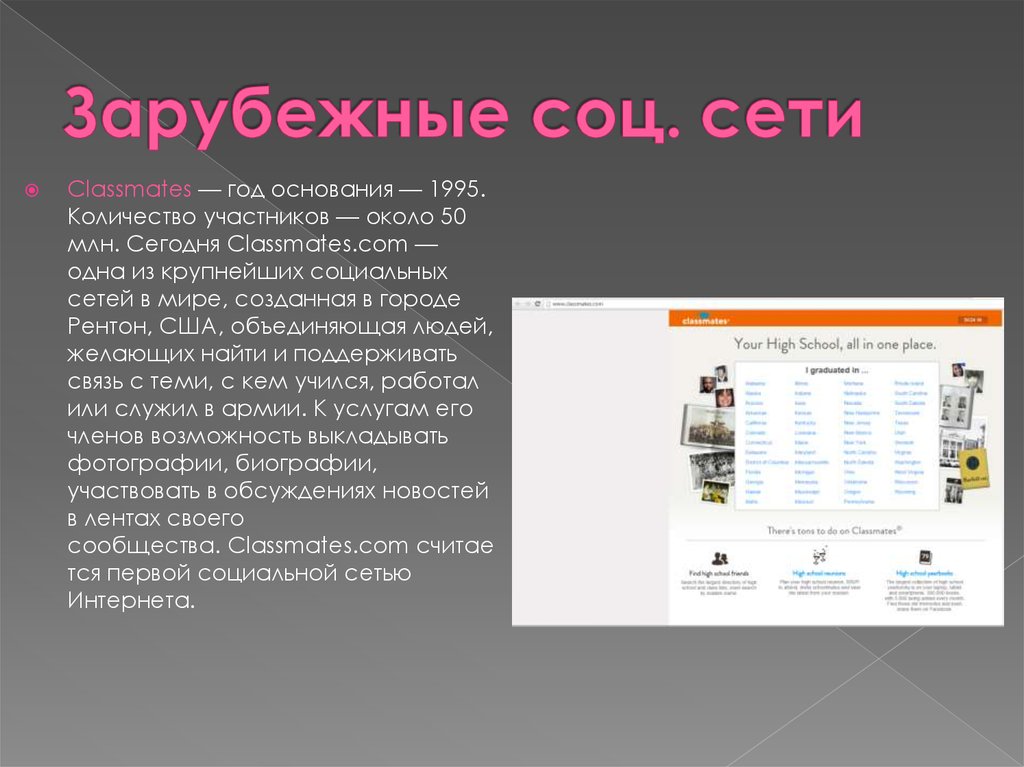 Социальные сети как источники информации. Годы основания соц сетей. Первая социальная сеть. Первая соц сеть в мире. Classmates социальная сеть.