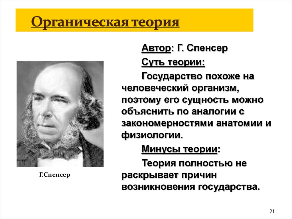 Теория спенсера. Органическая теория Автор Спенсер. Спенсер органическая теория минусы. Герберт Спенсер органическая теория. Спенсер - Автор органической теории государства.