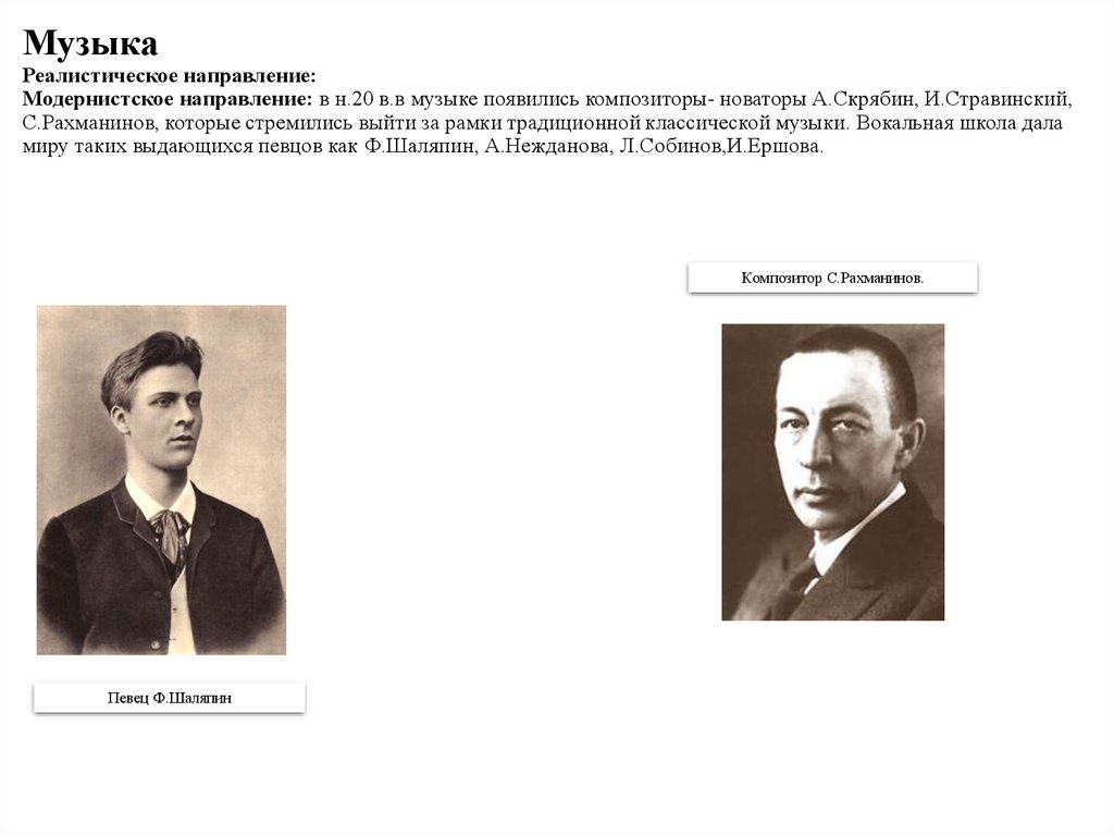 20 век в русской литературе. Рахманинов серебряный век. Композиторы Новаторы 20 века. Скрябин Стравинский Рахманинов. Реалистическое направление в Музыке.