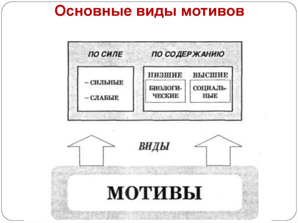 Основные типы мотивов. Основные виды мотивов. Виды ведущих мотивов. Виды мотивации. Виды мотива сильный слабый.