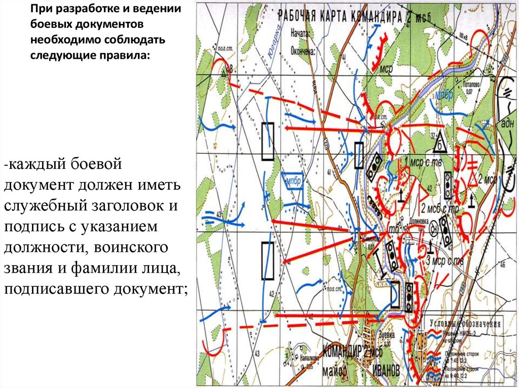 Составление схемы местности и боевых графических документов