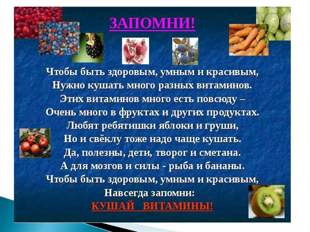 Проект полезные продукты