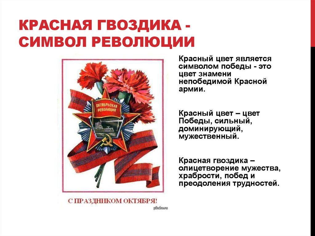 Почему день октябрьской революции. Символ революции гвоздики. Красная гвоздика символ. Красная гвоздика символ революции. Гвоздика сим.