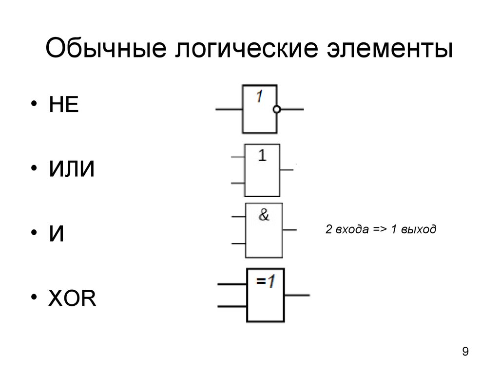 Логические элементы информатика 8