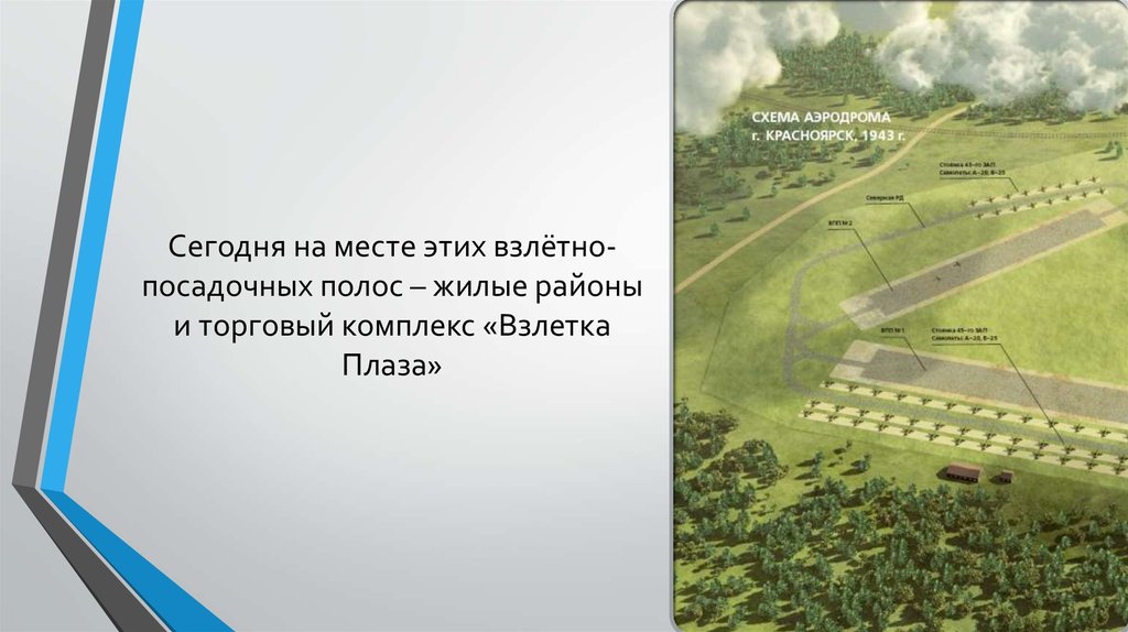 Сегодня на месте этих взлётно-посадочных полос – жилые районы и торговый комплекс «Взлетка Плаза»