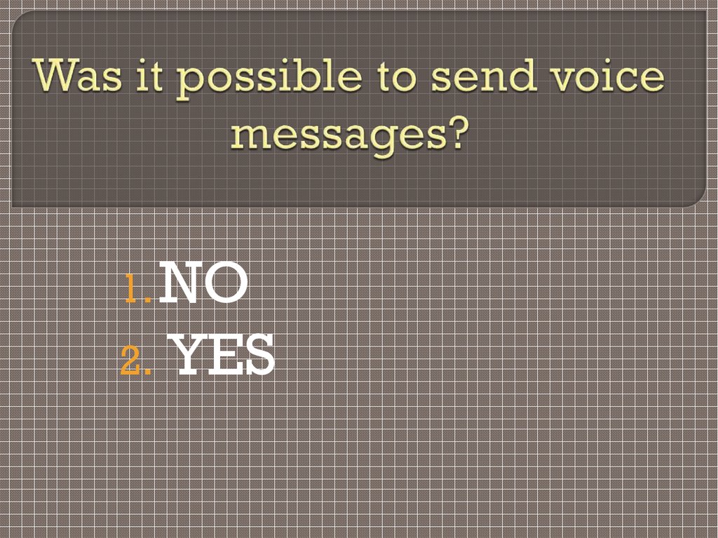 Was it possible to send voice messages?