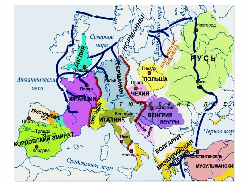 Карта набегов викингов