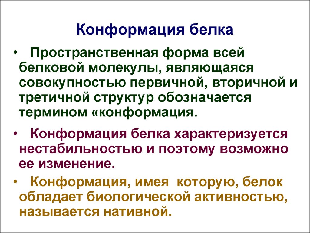 Свойства белков активность. Зависимость конформации и свойств белков от первичной структуры. Конформация белка это. Зависимость конформации белков от первичной структуры. Конформация белковых молекул.