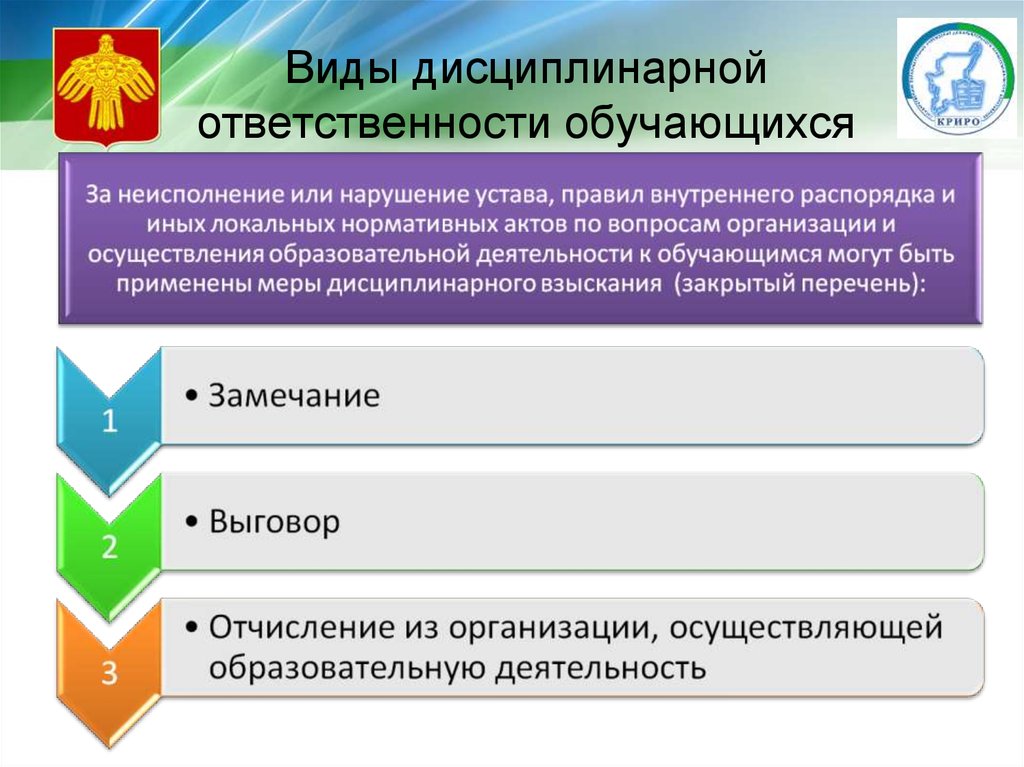 Дисциплинарная ответственность обучающихся презентация