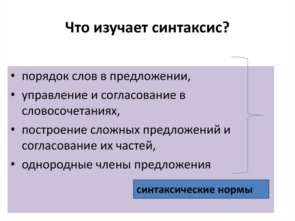 Что изучает синтаксис 5 класс