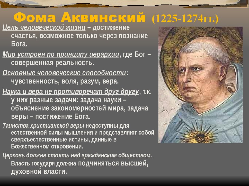 Фома Аквинский (1225-1274гг.)