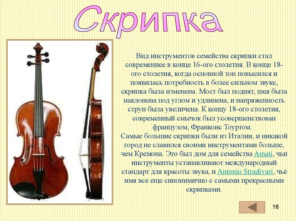 Происхождение скрипки. Информация о скрипке. Семейство скрипок. Сообщение о скрипке. История создания скрипки.