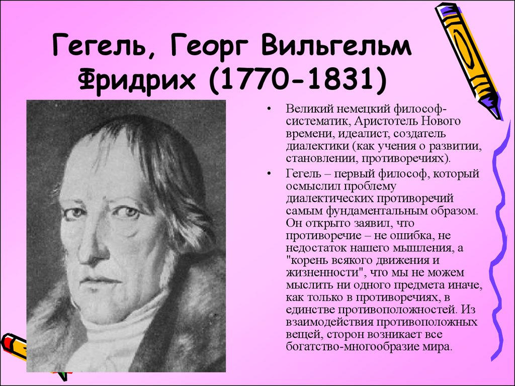 Гегля. Учение Георга Вильгельма Фридриха Гегеля.