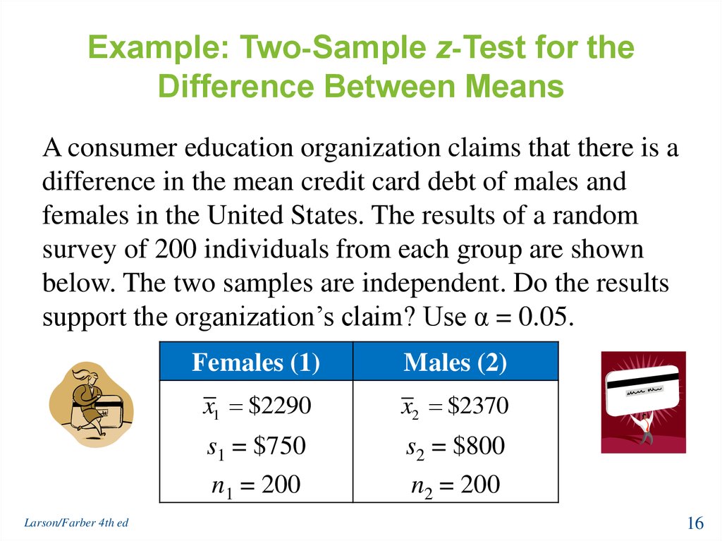 Example: Two-Sample z-Test for the Difference Between Means