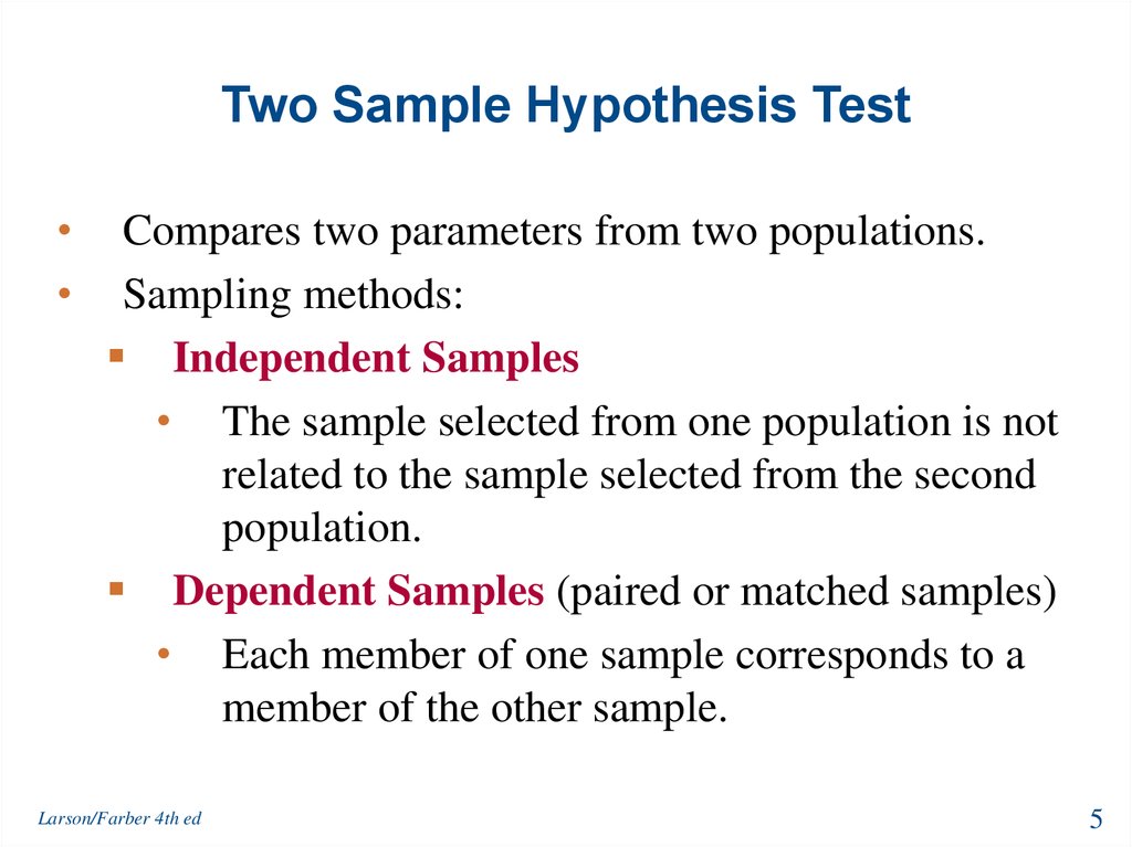 Two Sample Hypothesis Test