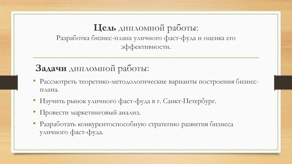 Дипломная работа разработка бизнес плана введение