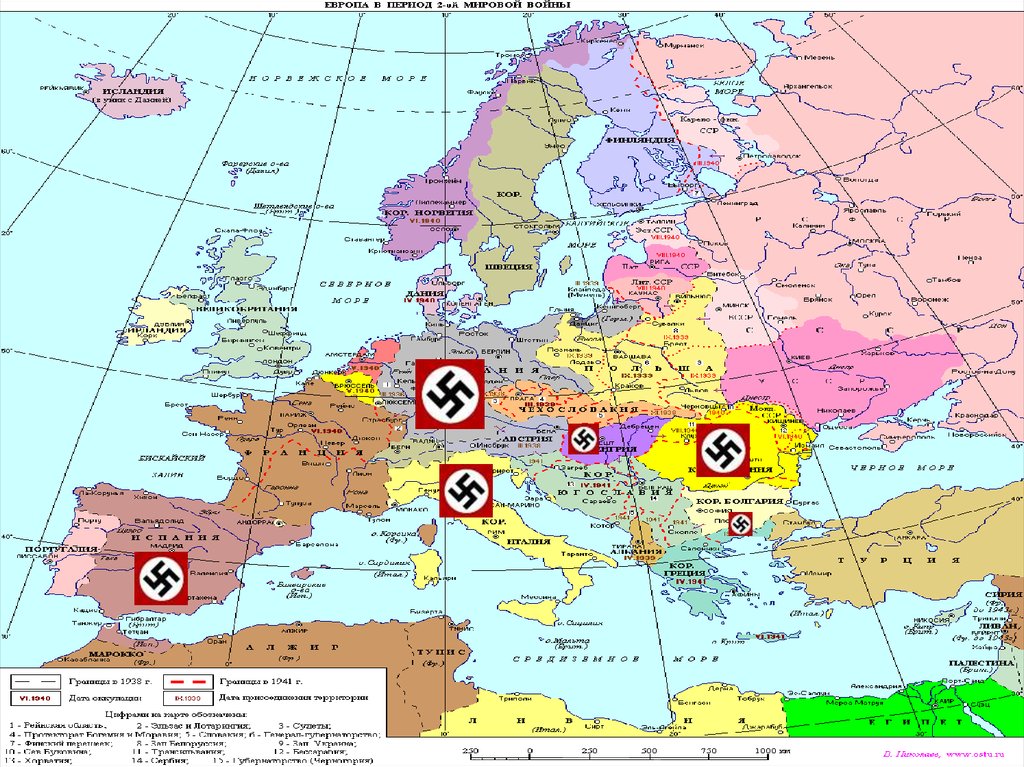 Карта европы 2 мировая война