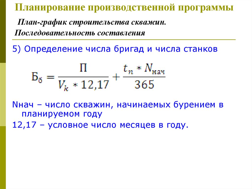 План график строительства скважин