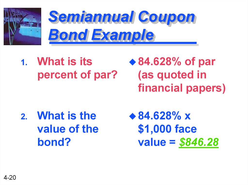 Semiannual Coupon Bond Example