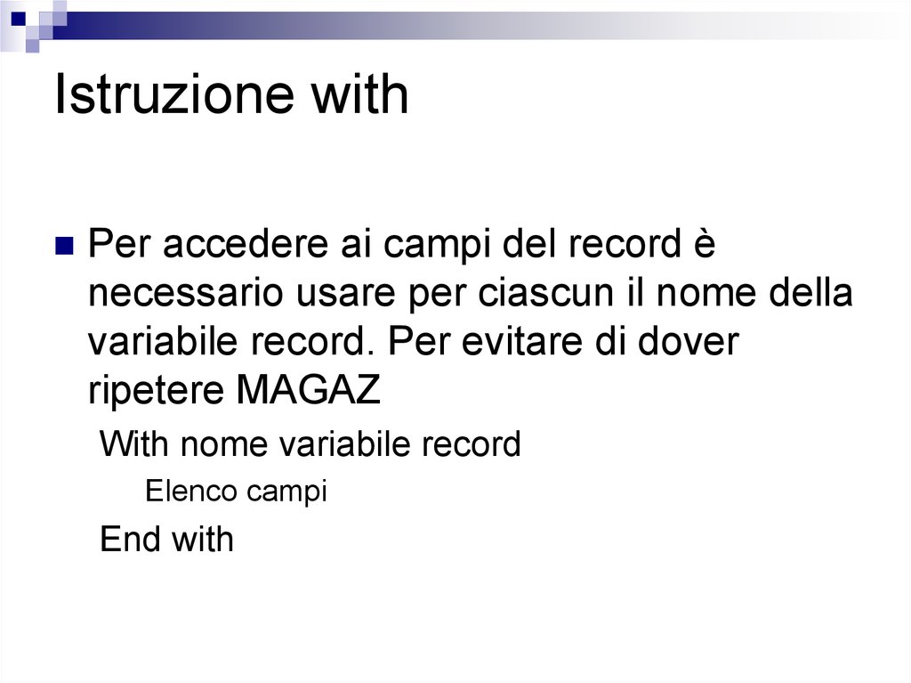 Istruzione with