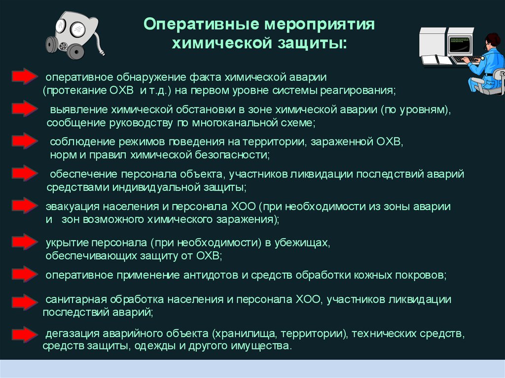 План мероприятий по защите населения при ухудшении химической обстановки