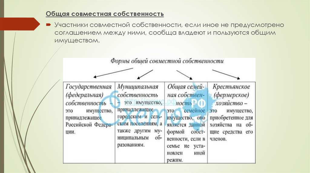 Оформлена общая совместная собственность