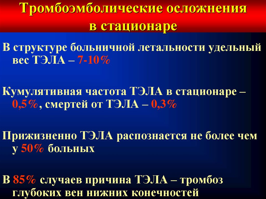 Тромбоэмболия последствия. Тэла летальность. Тромбоэмболические осложнения. Профилактика Тэла. Профилактика тромбоэмболии.