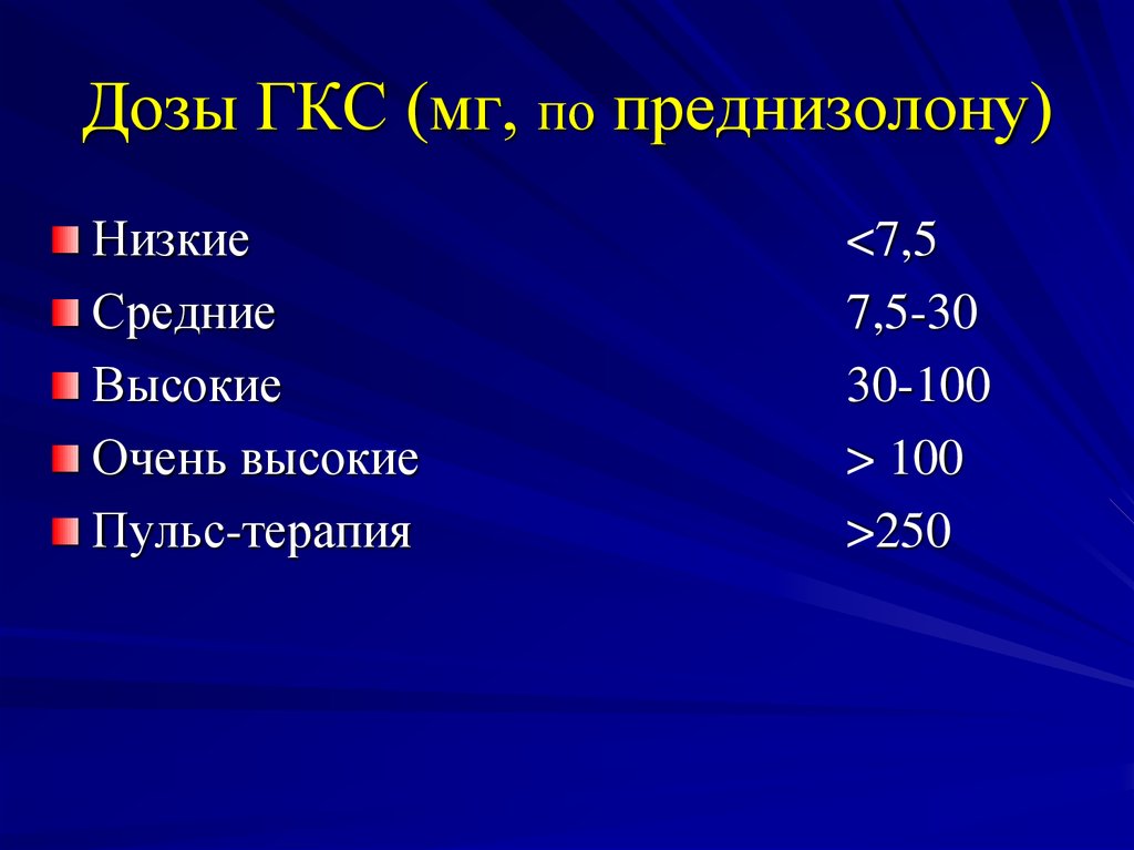 Низший 7. Дозы ГКС. Высокие дозы ГКС. Дозировка ГКС. Низкие дозы ГКС.