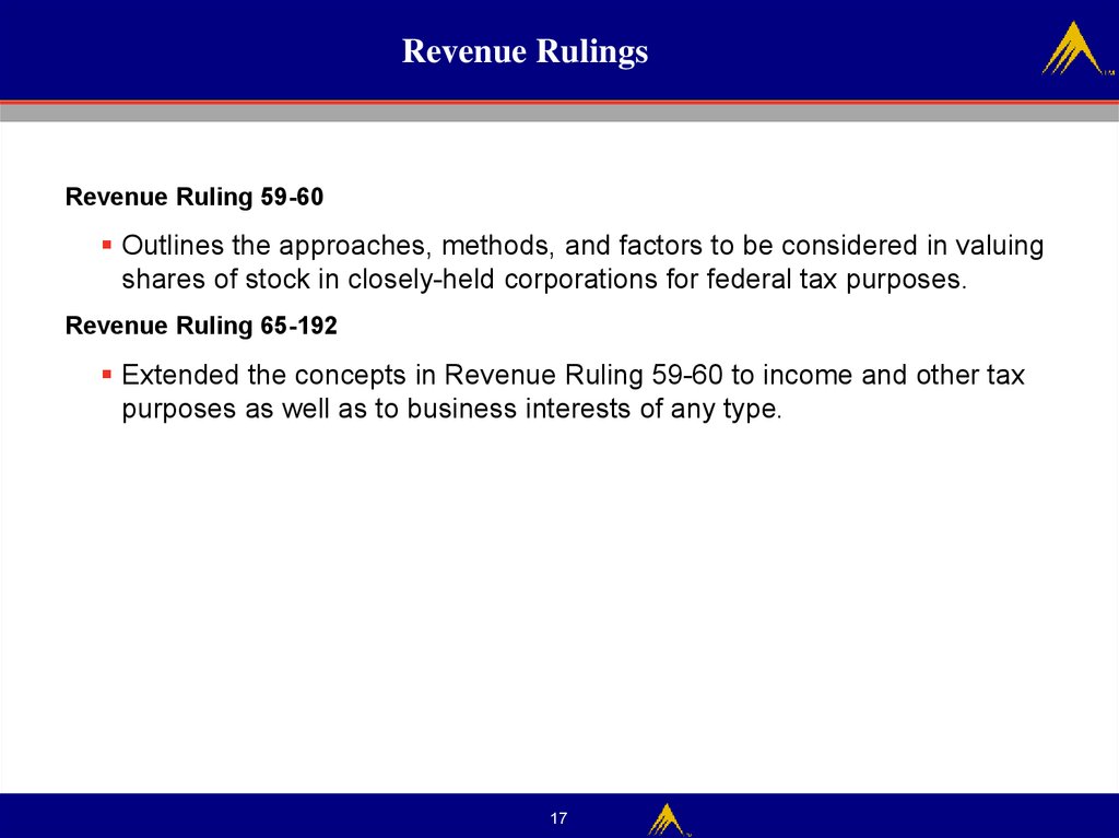 Revenue Rulings