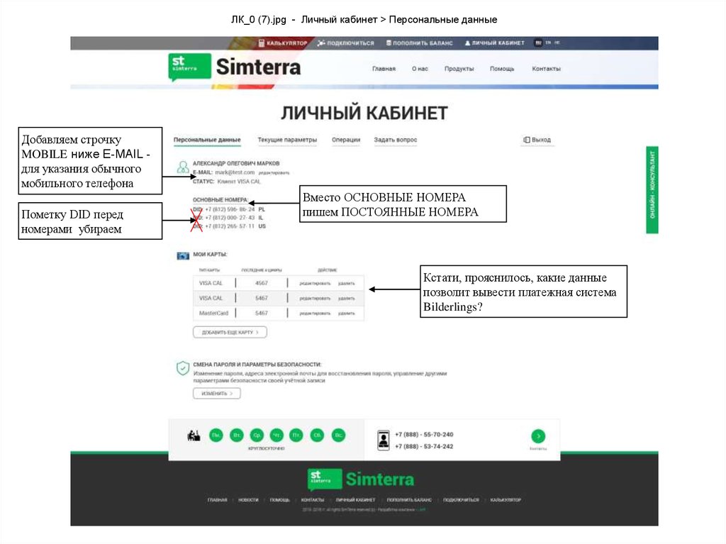 Презентация личного кабинета