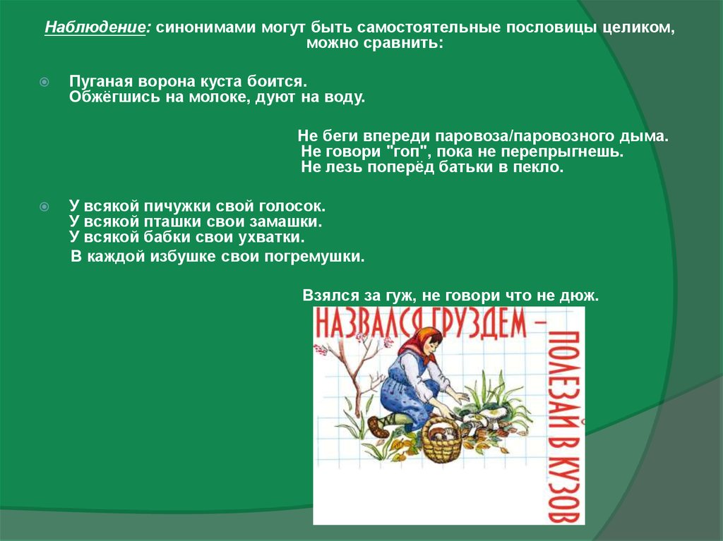 Проект синонимы антонимы омонимы в русских пословицах