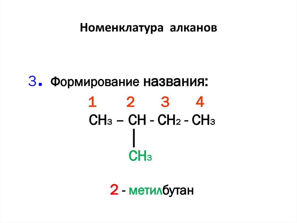 Номенклатура алкана