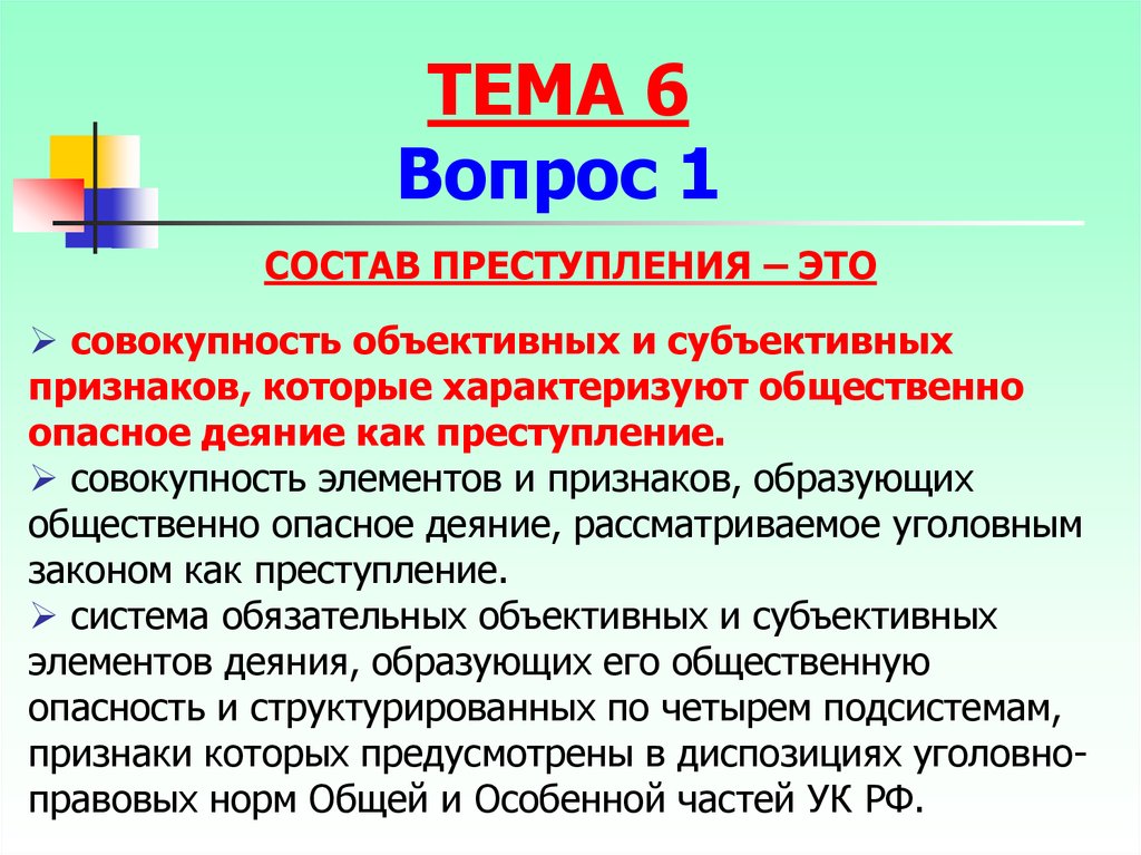 Состав преступления презентация