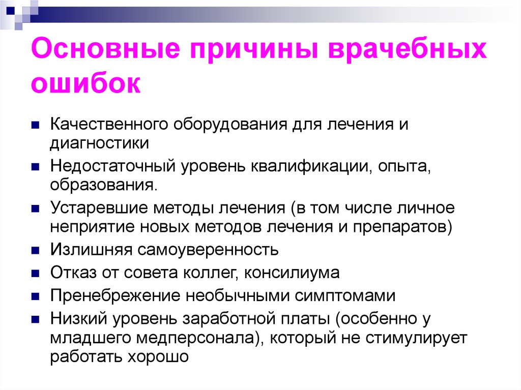 Врачебные ошибки их причины и пути преодоления презентация