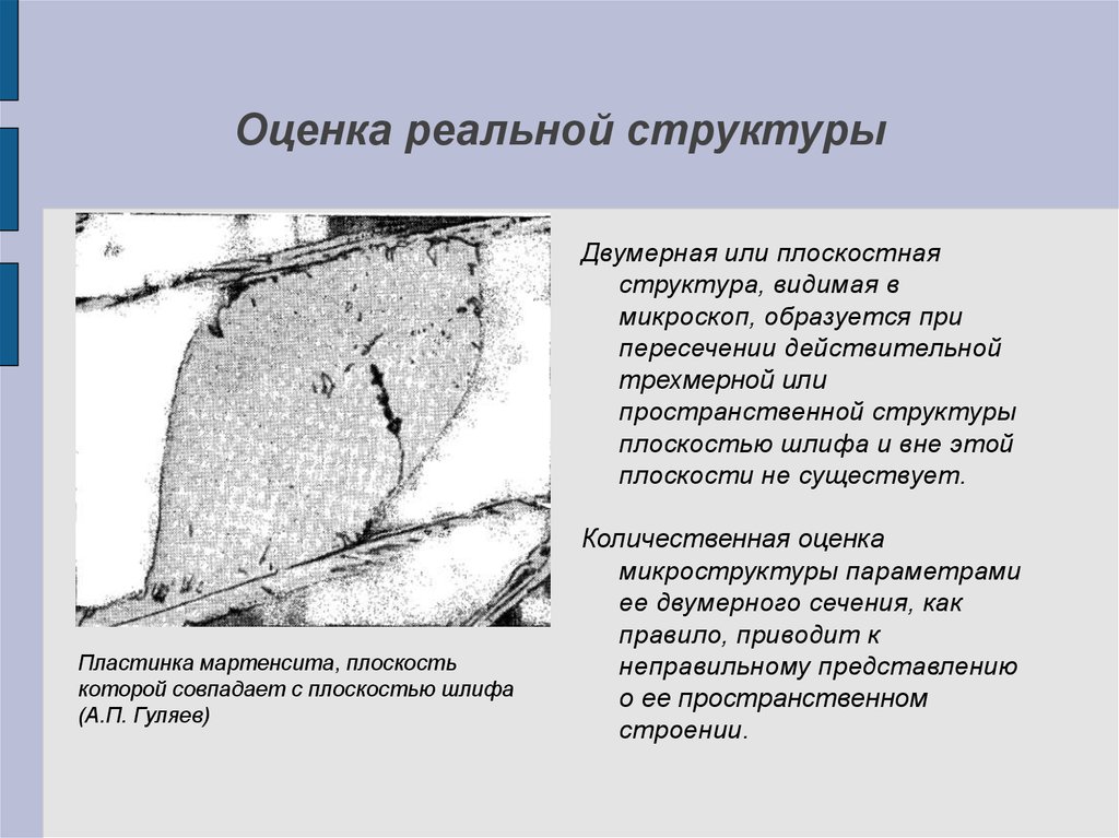 Реальная структура. Плоскостные структуры. Параметры плоскостной структуры металла. Эффект не плоскостных структур. Стереометрическая металлография Озон.